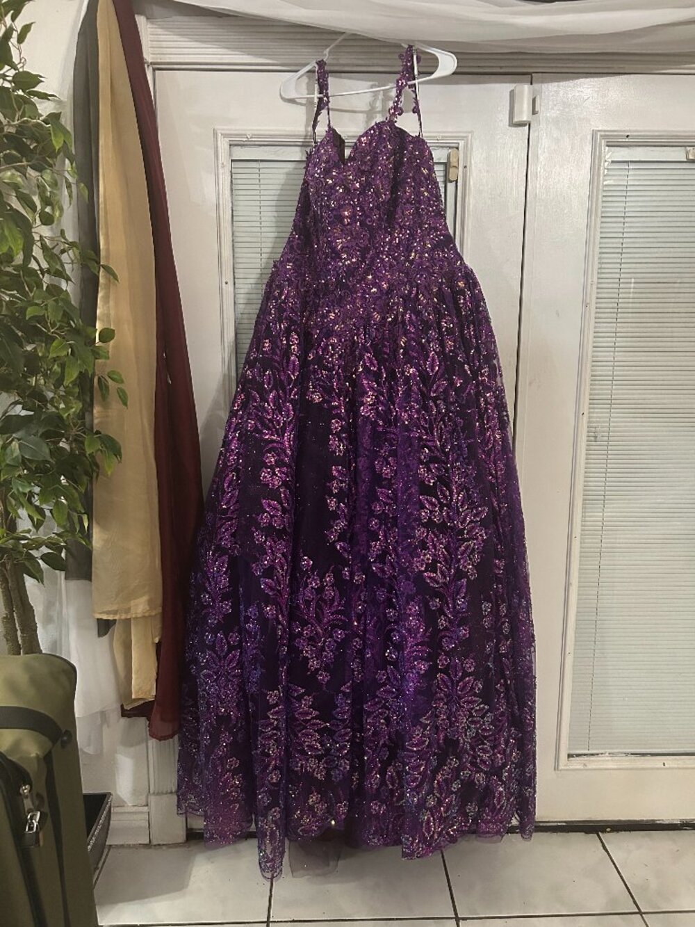 Sequin Purple Ball Gown